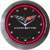 Cars and Motorcycles Corvette C6 Neon Wall Clock, 15-Inch