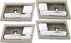 Interior Door Handle SET Compatible with 2003-2011 Ford Crown Victoria, Fits 2003-2011 Mercury Grand Marquis Front and Rear, Driver and Passenger Side Gray Bezel with Chrome Lever