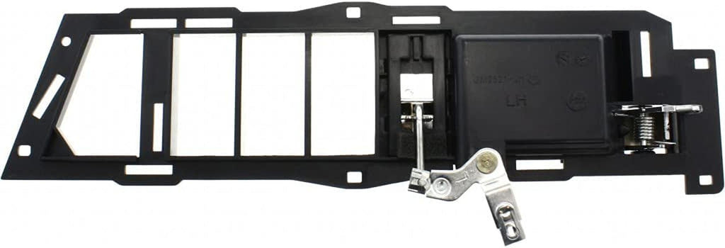 For Chevy C2500 Suburban Interior Door Handle Front Driver Side Black Bezel with Chrome Lever 1992-1994 | with Door Lock Button| Trim: Base/Silverado