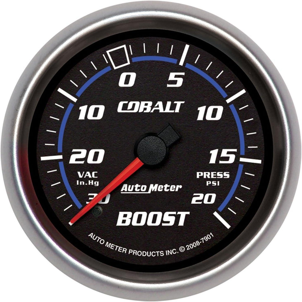 7901 Cobalt 2-5/8" 30 In. Hg/20 PSI Mechanical Vacuum/Boost Gauge
