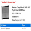 Radiator - Compatible with 2000 - 2005 Toyota Echo 1.5L 4-Cylinder 2001 2002 2003 2004