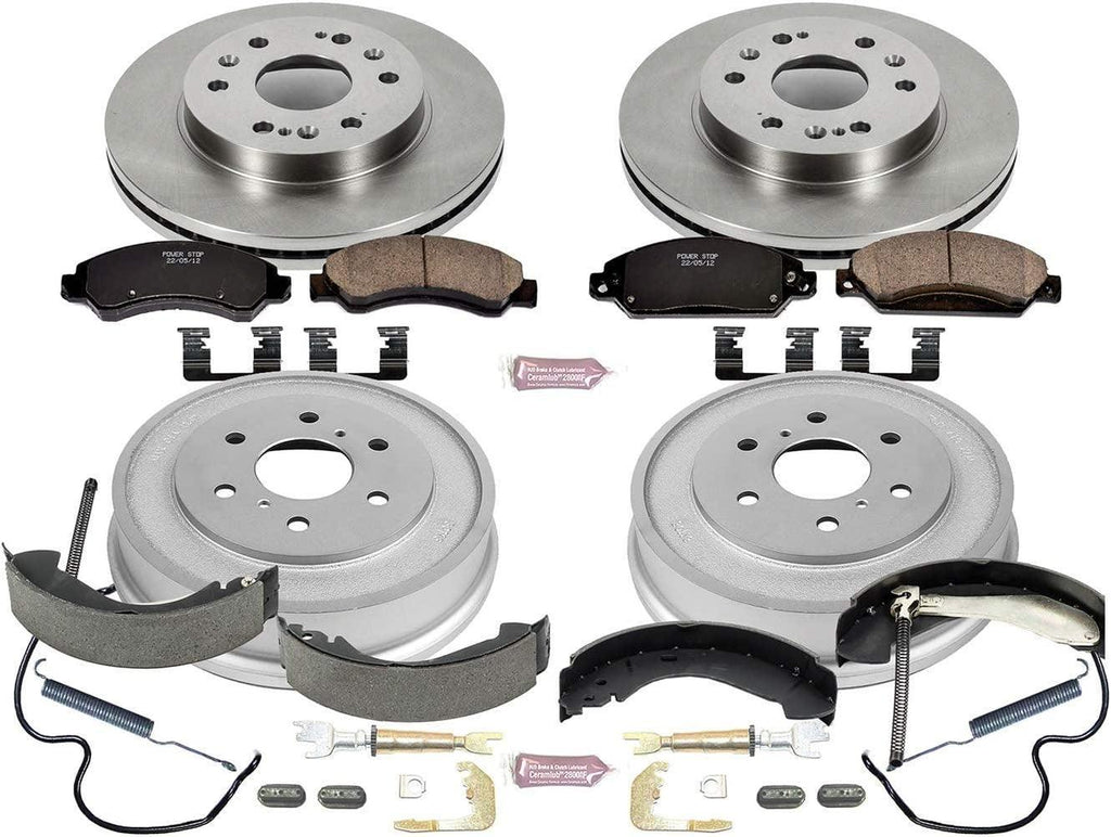 KOE15237DK Autospecialty Front and Rear Replacement Brake Kit-Oe Brake Drums & Ceramic Brake Pads