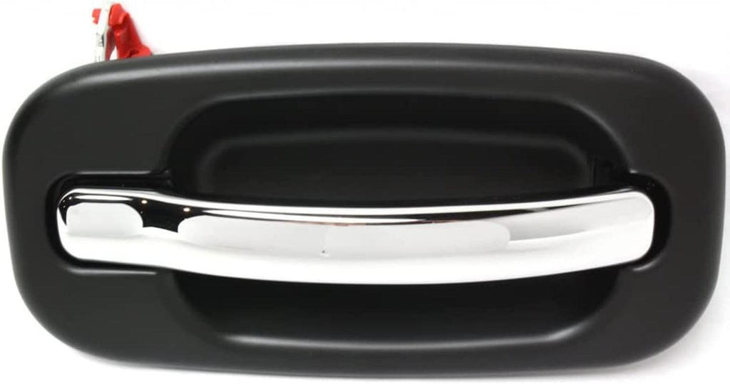 for Chevy Silverado 1500 Exterior Door Handle Front Passenger Side Smooth Black Bezel with Chrome Lever 1999-2006 | Trim:All Submodels | GM1311153 | 15182419