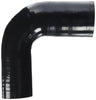 HPS HTSER90-300-350-BLK Silicone High Temperature 4-Ply Reinforced 90 Degree Elbow Reducer Coupler Hose, 30 PSI Maximum Pressure, 4" Leg Length on Each Side, 3" > 3-1/2" ID, Black