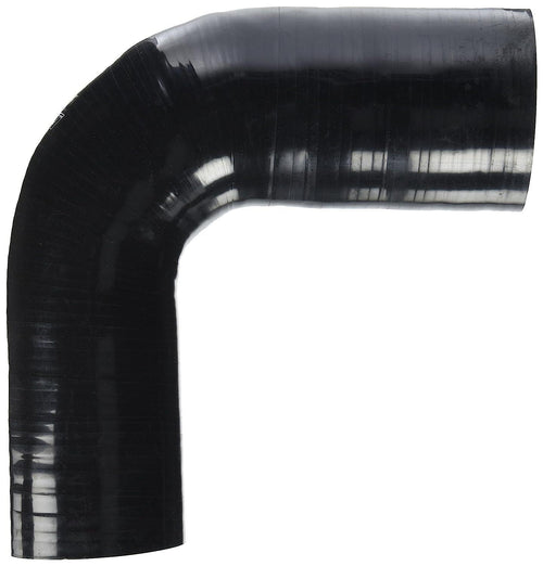 HPS HTSER90-300-350-BLK Silicone High Temperature 4-Ply Reinforced 90 Degree Elbow Reducer Coupler Hose, 30 PSI Maximum Pressure, 4