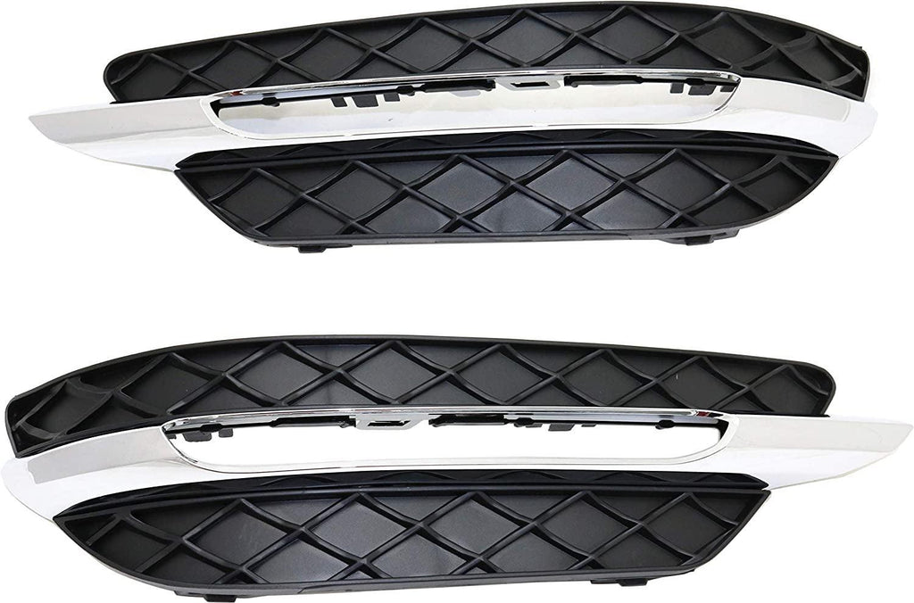 Front Fog Lamp Molding Compatible with 2012-2014 Mercedes Benz C300, Mercedes Benz C250 Set of 2 Passenger and Driver Side Primed Sedan