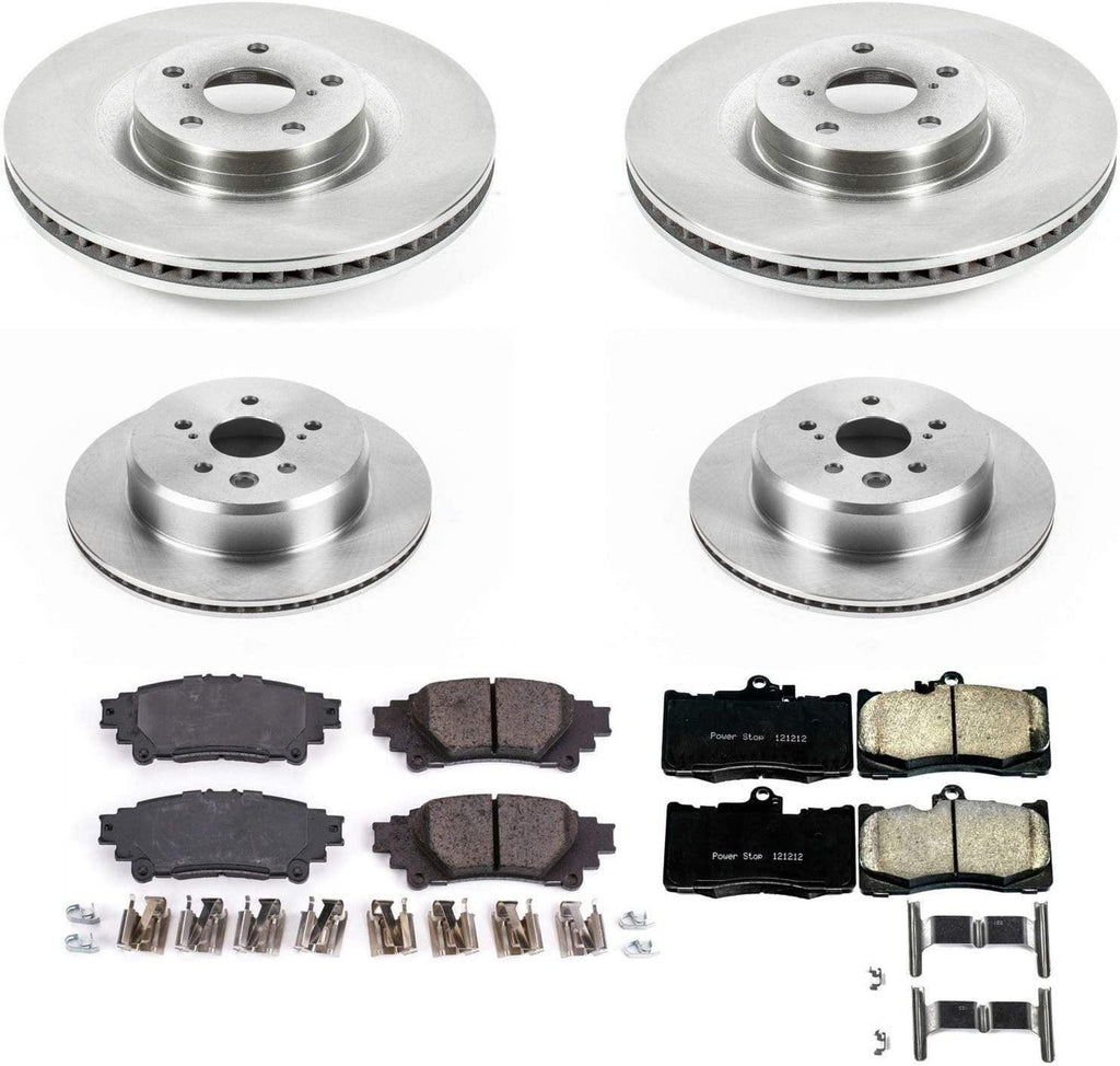 Power Stop KOE6513 Autospecialty Front and Rear Replacement Brake Kit-Oe Brake Rotors & Ceramic Brake Pads