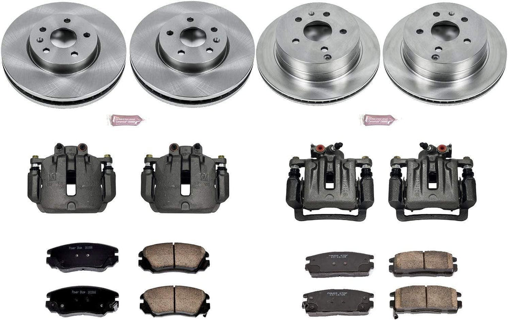 KCOE5516 Autospeciality Replacement Front and Rear Caliper Kit- OE Rotors, Ceramic Brake Pads, Calipers