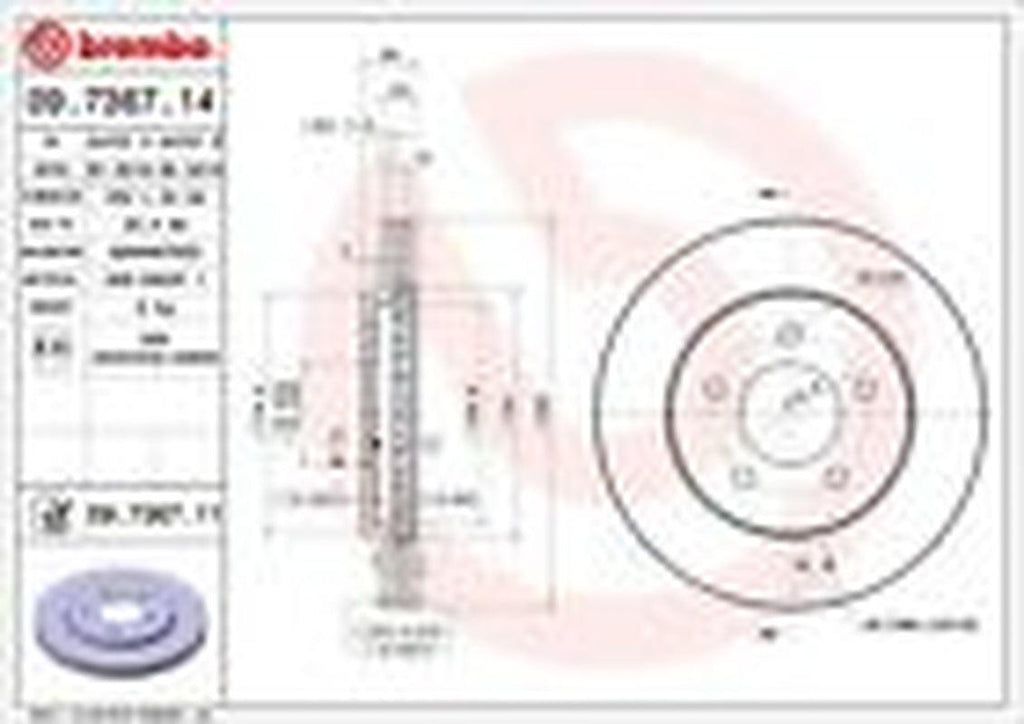 Front Disc Brake Rotor for Prowler, Grand Voyager+More (09.7367.11)