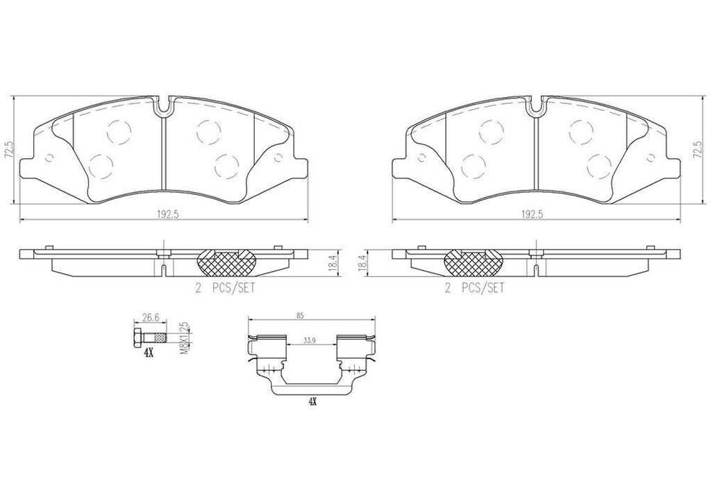 Brembo Front Disc Brake Pad Set for Land Rover (P44024N)