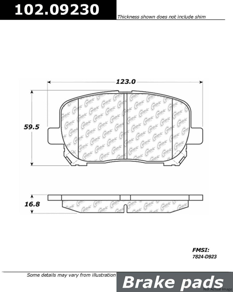 Centric Front Disc Brake Pad for Vibe, Corolla, Matrix (102.09230)