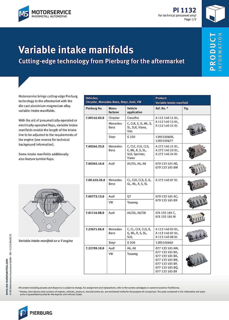 Intake Manifold Electro-Pneumatic 12 V 7.00410.26.0#OEM 2731400701 for MERCEDES-BENZ a 273 140 07 01