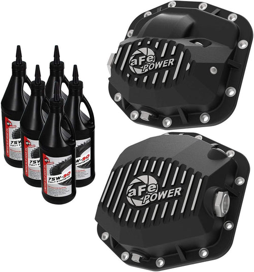 46-7101AB Pro Series Differential Cover Black W/Machined Fins & Gear Oil (Dana M186/M220)