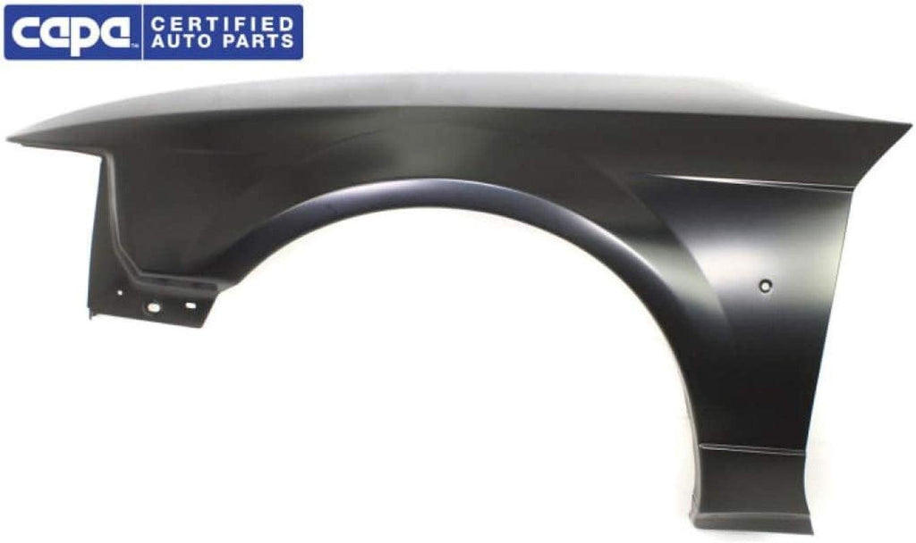 For Ford Mustang 1999 00 01 02 03 2004 Front Fender Driver Side | with Emblem Provision and Body Cladding Holes | Replacement for XR3Z16006AA, FO1240201 | Trim: All Submodels