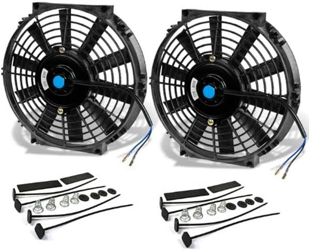 RAF-10+FMK-X2 2Pcs 10" Inch Electric Radiator Cooling Fan Kit (Black)