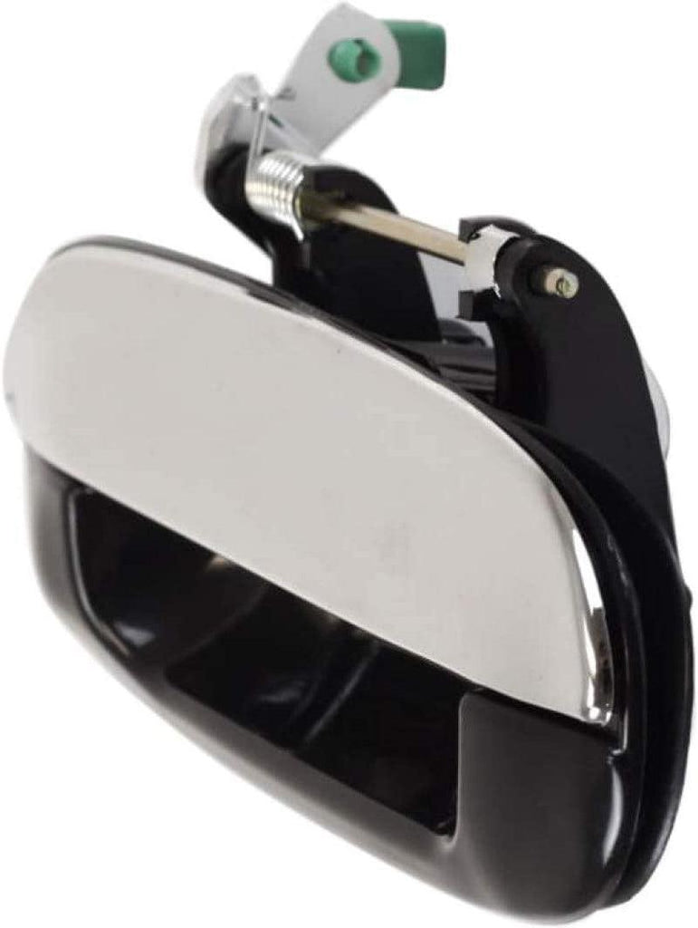 For Buick Rainier Exterior Door Handle Rear, Passenger Side Smooth Black Bezel with Chrome Lever (2004-2007) | Trim:All Submodels