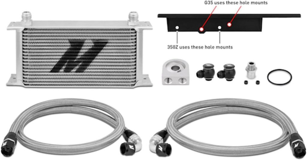MMOC-350Z-03 Oil Cooler Kit Compatible with Nissan 350Z 2003-2009/ Infiniti G35 2003-2007 (Coupe Only) Silver