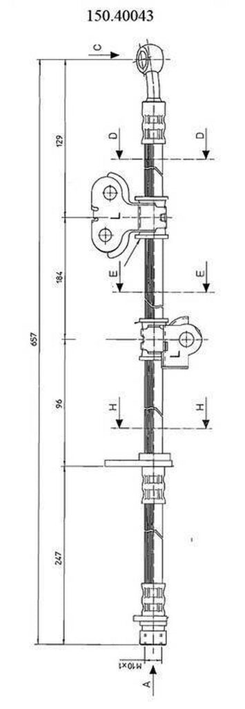 Centric Brake Hydraulic Hose for Acura 150.40043