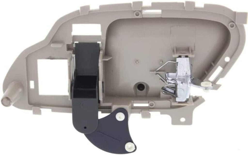 for Chevy K3500 Interior Door Handle Front or Rear Driver Side Beige Bezel with Chrome Lever 1995-2000 | with Door Lock Button| Trim: Base/Silverado/Cheyenne