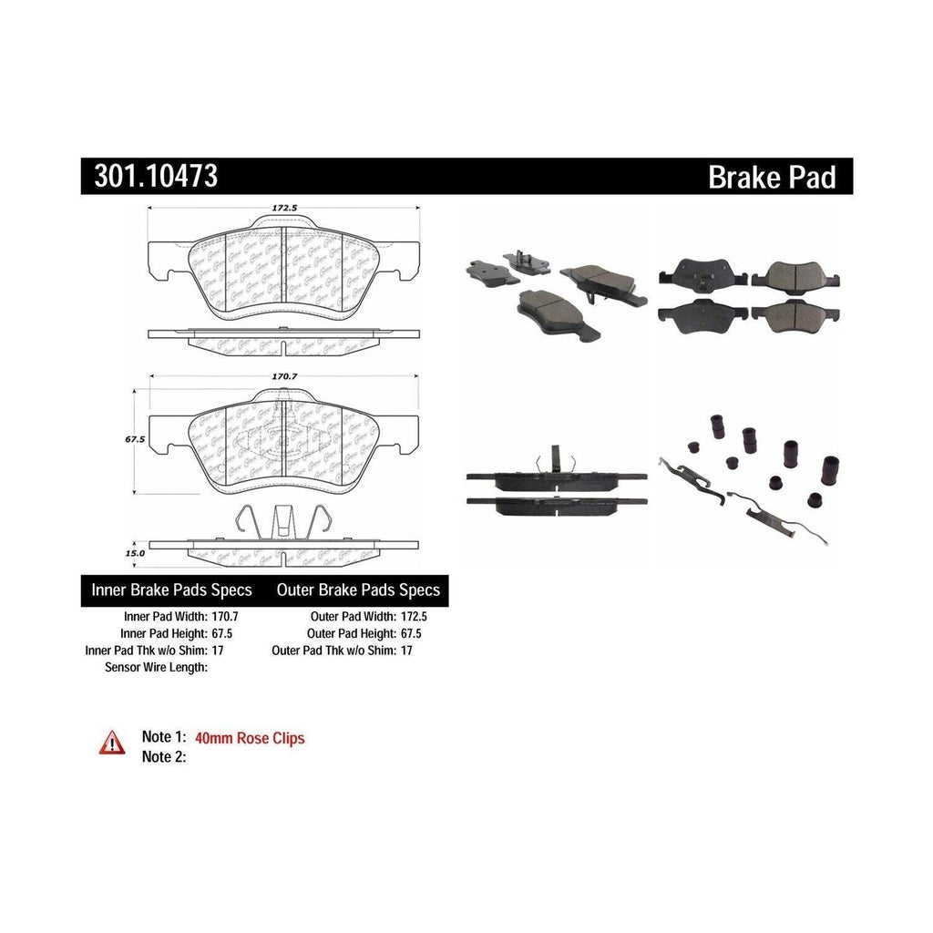 Centric Front Disc Brake Pad for Escape, Mariner (301.10473)