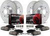 K2325 Front and Rear Z23 Carbon Fiber Brake Pads with Drilled & Slotted Brake Rotors Kit