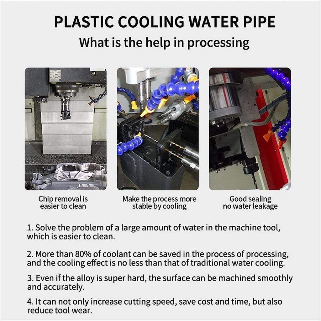 Aveanit 1PCS G2/3/4 300 400 500 600Mm Plastic round Nozzle Adjustable Oil Coolant Hose Flexible Water Oil Cooling Pipes (Color : No Switch, Size : G3-Base)