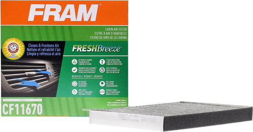Fresh Breeze Cabin Air Filter Replacement for Car Passenger Compartment W/ Arm and Hammer Baking Soda, Easy Install, CF11670 for Ford Vehicles