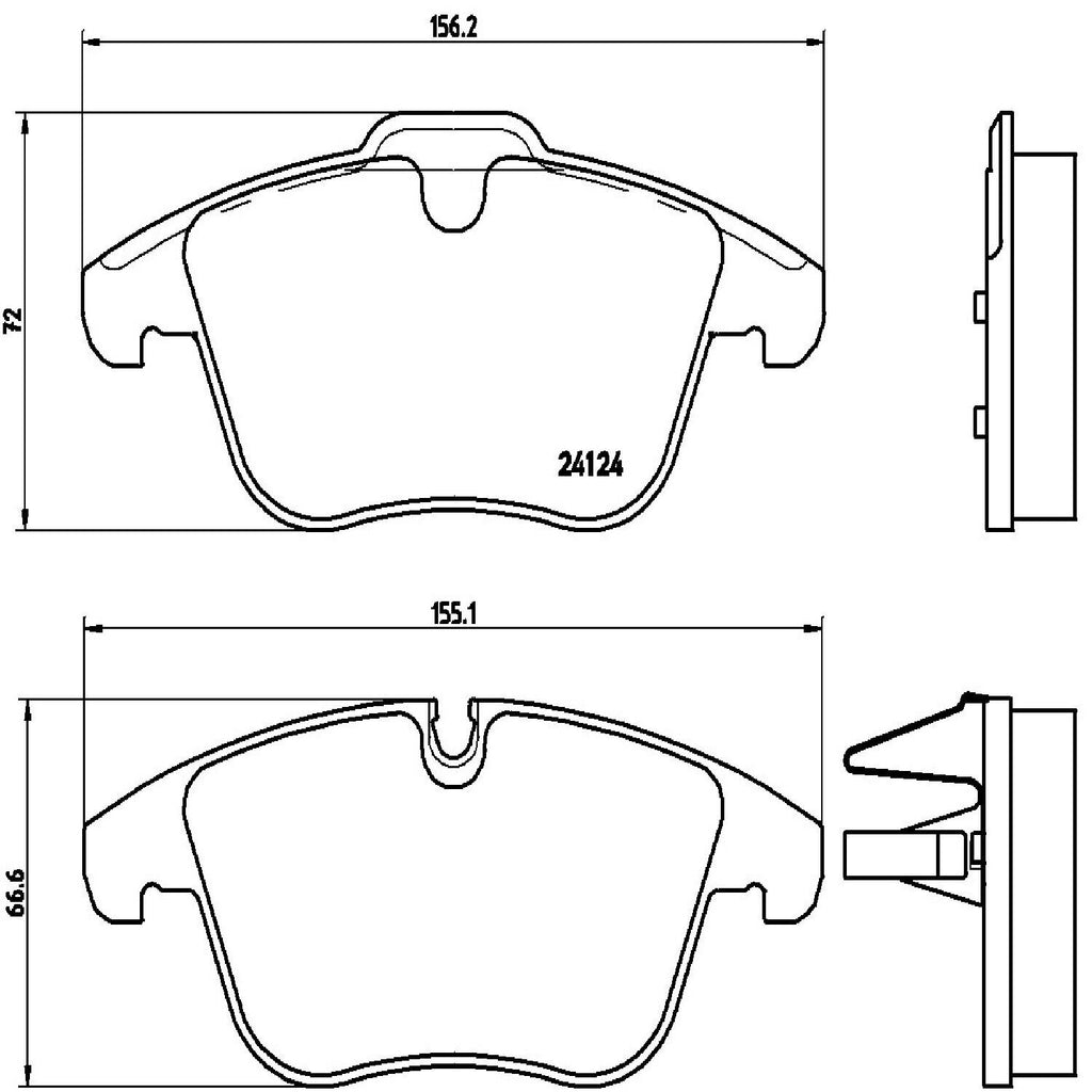 Brembo Front Disc Brake Pad Set for Jaguar (P36022)