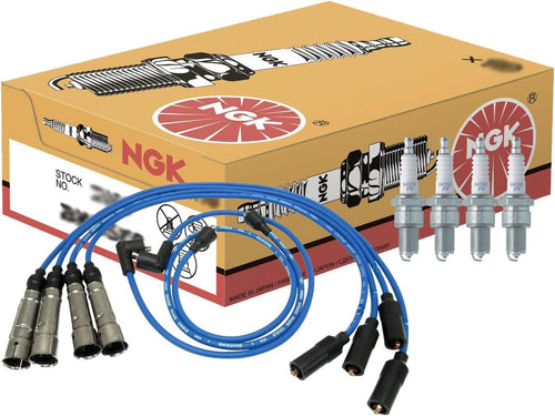 NGK Wire & 4 Standard Spark Plugs Kit for Volvo 242 244 245 264 L4