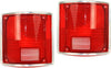 For 1973-1991 Chevy Blazer Pair Rear Tail Lights Driver and Passenger Side W/Chrome Trim GM2800122 GM2801122 - Replaces 5968329 5968330