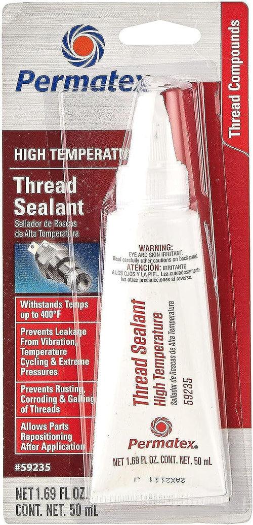 Permatex 59235 High Temperature Thread Sealant, 50 Ml Tube , White