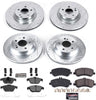 K6604 Front and Rear Z23 Carbon Fiber Brake Pads with Drilled & Slotted Brake Rotors Kit