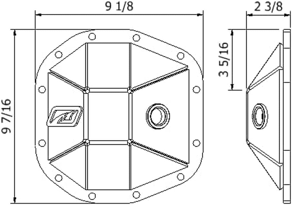 Diff Cover Rear Sport M200 for Jeep JL & JLU