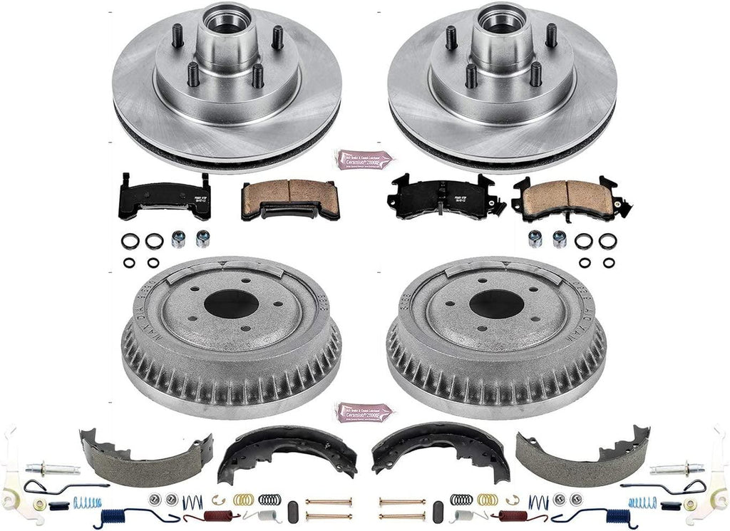 KOE15044DK Autospecialty Front and Rear Replacement Brake Kit-Oe Brake Drums & Ceramic Brake Pads