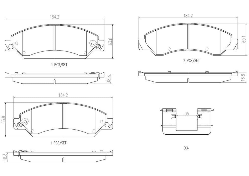 Front Disc Brake Pad Set for Tahoe, Escalade, Escalade Esv+More (P10034N)