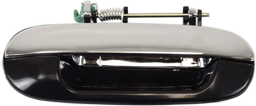 For Buick Rainier Exterior Door Handle Rear, Passenger Side Smooth Black Bezel with Chrome Lever (2004-2007) | Trim:All Submodels