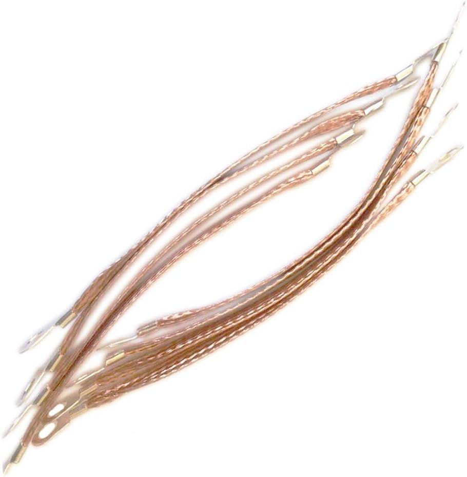 Automotive Universal Engine Grounding Braided Copper Straps Earth Bonding Straps (8 Inch 12 Inch 24 Inch) (Bare Copper 3/4" Width 8" Length 4PCS)