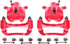 Front S2714 Pair of High-Temp Red Powder Coated Calipers