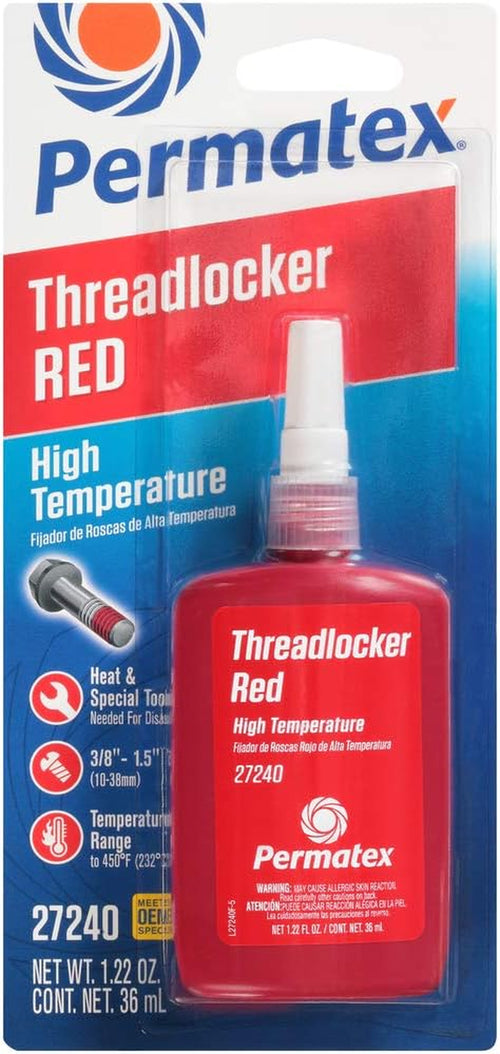 Permatex 27240-6PK High Temperature Threadlocker Red, 36 Ml (Pack of 6)