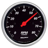 3-3/8 in. IN-DASH TACHOMETER 0-8000 RPM DESIGNER BLACK - greatparts