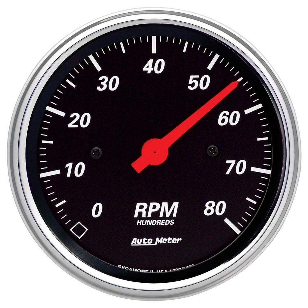 3-3/8 in. IN-DASH TACHOMETER 0-8000 RPM DESIGNER BLACK - greatparts