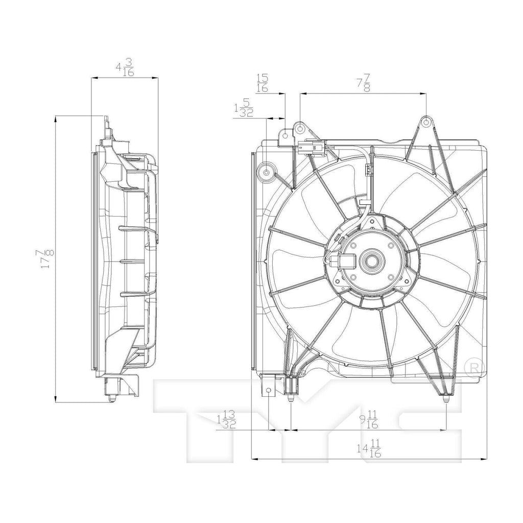 TYC Engine Cooling Fan Assembly for ILX, Civic 601350