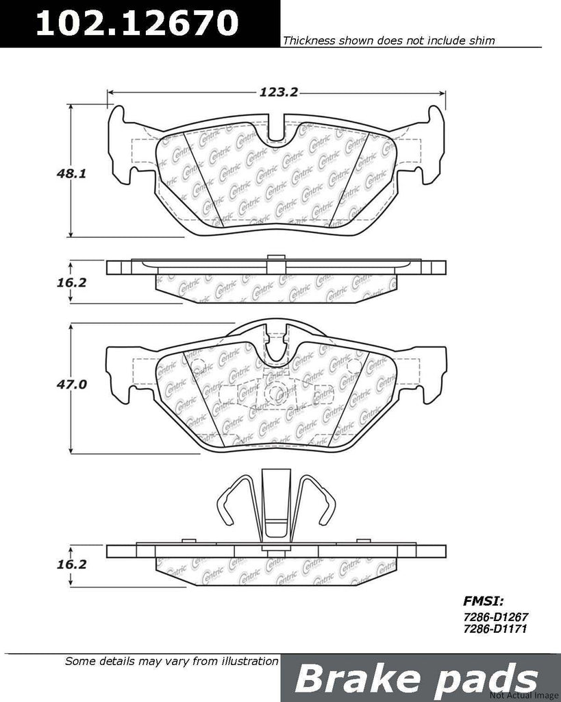 Centric Rear Disc Brake Pad for BMW (102.12670)