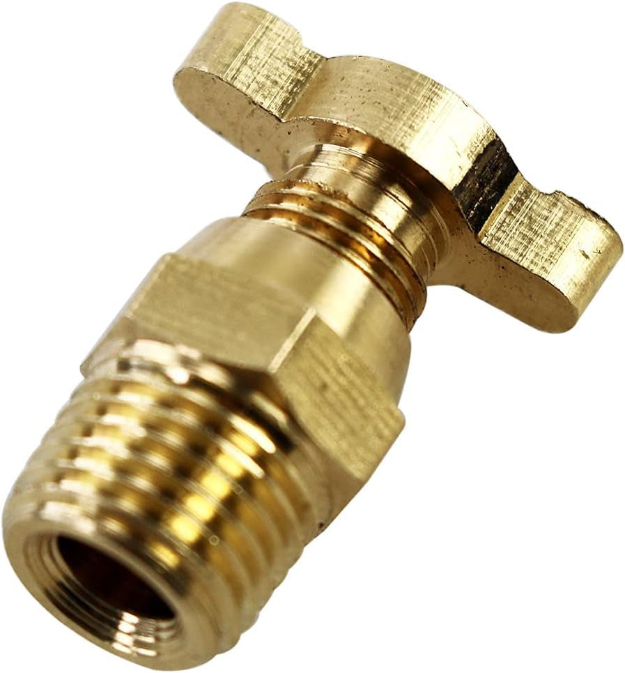 EGINCOOLER Drain Cock-Brass NPT 1/4" Radiator Universal Style Thread Male Brass Petcock Drain Plug 1PC