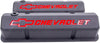 Proform Valve Cover, Slant-Edge, Tall, Baffled, Breather Hole, Recessed Chevrolet Bowtie Logo, Aluminum, Black Crinkle, Small Block Chevy, Pair