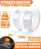 2 Rolls Double Sided Tape Heavy Duty - 240" X 1.2" & 0.8" - Removable Nano Tape for Poster Carpet Picture Hanging Strip Rug Wall Outdoor - Clear & Strong Adhesive Multipurpose Mounting Tape - 20 Feet