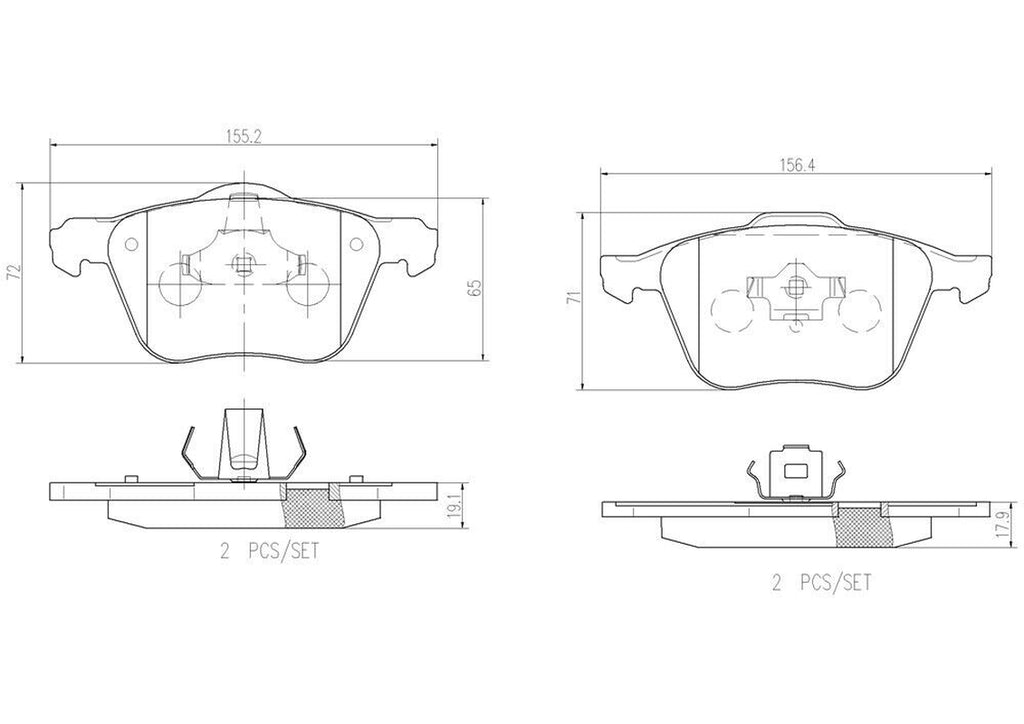 Brembo Front Disc Brake Pad Set for 03-14 Volvo XC90 (P86022N)