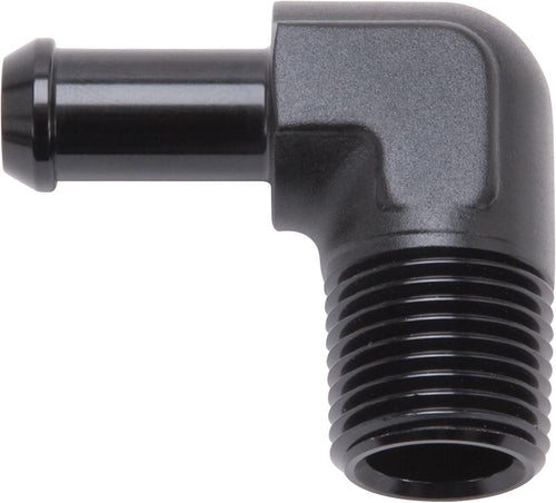 8169 Heater Hose Fitting 90 Degree 1/2 In. NPT and 3/8 In. Barb Black Heater Hose Fitting