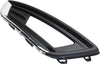 Fog Light Trim Compatible with 2015-2019 Ford Focus Black and Chrome Front, Driver Side