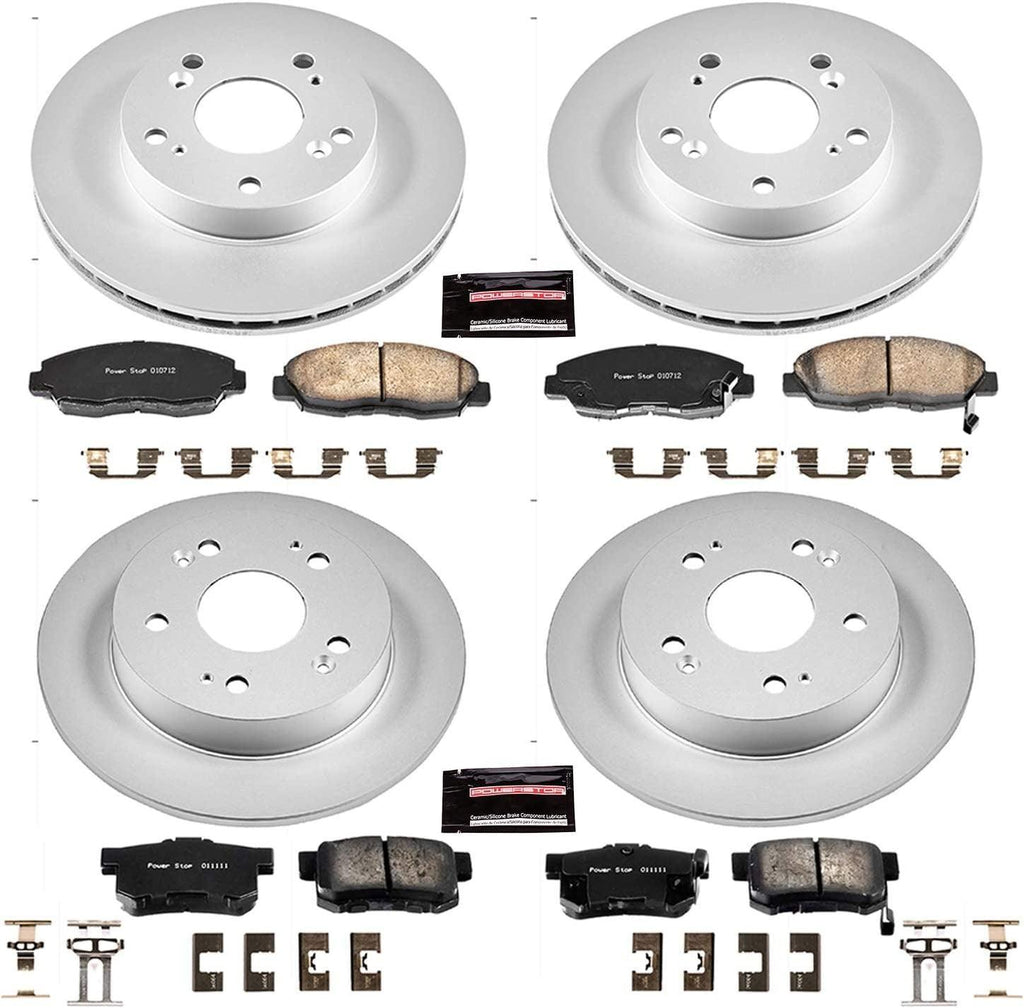 CRK2385 Coated Brake Rotor & Ceramic Brake Pads- Front & Rear